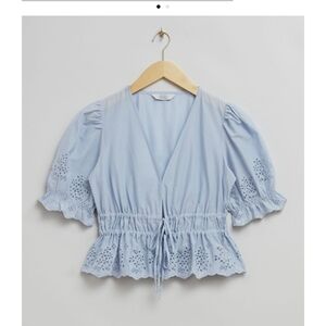 & Other Stories Broderie Anglaise Puff Sleeve Blouse